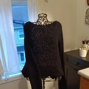 H&M Black Open-Knit Sweater